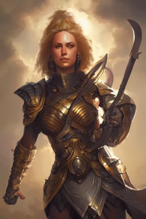 Image similar to amazon valkyrie athena, d & d, fantasy, portrait, highly detailed, headshot, digital painting, trending on artstation, concept art, sharp focus, illustration, art by artgerm and greg rutkowski and magali villeneuve