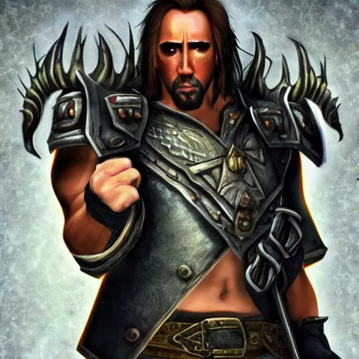 Image similar to nicolas cage in world of warcraft