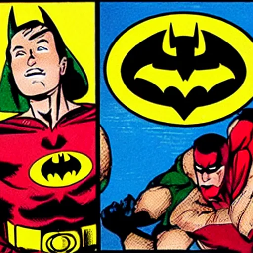 Image similar to comic strip of batman and robin