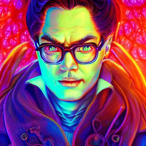 Image similar to satan inside matrix deepdream radiating a glowing aura stuff loot legends stylized digital illustration video game icon artstation lois van baarle, ilya kuvshinov, rossdraws,