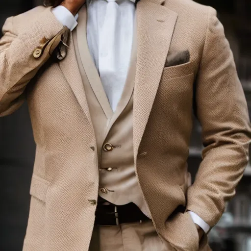 Prompt: man in beige suit