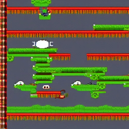 Image similar to a screenshot of frogger