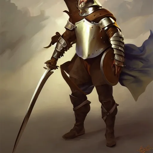 Prompt: Greg Manchess portrait painting of medieval warrior in plate armor as Overwatch character, wacky, medium shot, asymmetrical, profile picture, Organic Painting, sunny day, Matte Painting, bold shapes, hard edges, street art, trending on artstation, by Huang Guangjian and Gil Elvgren and Sachin Teng