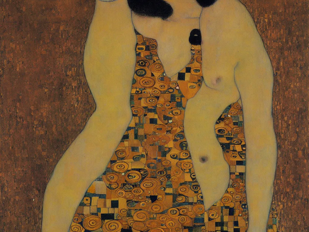 Image similar to Gustav Klimt painting of female figure