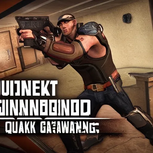 Prompt: quake gunslinger standoff