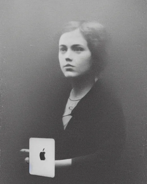 Prompt: 1 9 0 0 s photo of a person on a macbook pro old photo grain double exposure masterpiece