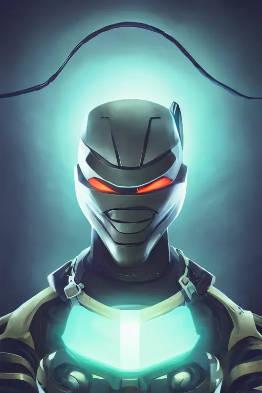 Image similar to epic mask helmet robot ninja portrait stylized as fornite style game design fanart by concept artist gervasio canda, behance hd by jesper ejsing, by rhads, makoto shinkai and lois van baarle, ilya kuvshinov, rossdraws global illumination radiating a glowing aura global illumination ray tracing hdr render in unreal engine 5