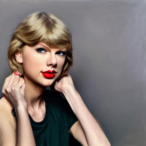Image similar to taylor swift cosplaying as joe biden by lya repin by simon stalenberg, photorealistic, expressionism,