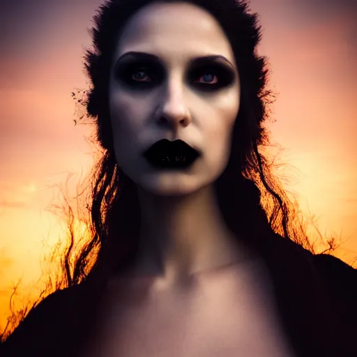 Prompt: photographic portrait of a stunningly beautiful gothic vampire female in soft dreamy light at sunset, contemporary fashion shoot, by edward robert hughes, annie leibovitz and steve mccurry, david lazar, jimmy nelsson, breathtaking, 8 k resolution, extremely detailed, beautiful, establishing shot, artistic, hyperrealistic, beautiful face, octane render