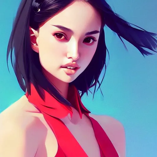 Image similar to a beautiful young japanese natalie portman alluring instagram model in crop top, by guweiz and wlop and ilya kuvshinov and artgerm, symmetrical eyes, aesthetic, gorgeous, stunning, alluring, attractive, artstation, deviantart, pinterest, digital art