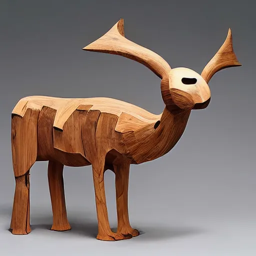 Wooden animal sale statues