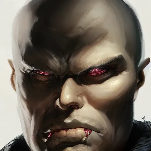 Image similar to portrait bald man, black spikes instead of eyes, official fanart behance hd artstation by jesper ejsing