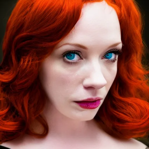 Image similar to photo of a gorgeous christina hendricks, realistic, professionally, professionally color graded, full body shot, succubus, sharp focus, 8 k high definition, insanely detailed, intricate, elegant