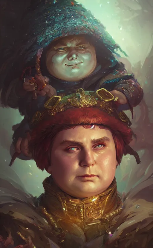 Prompt: eric cartman, d & d, fantasy, intricate and very beautiful and highly detailed, elegant, digital painting, artstation, concept art, matte, smooth and sharp focus, illustration, art by tian zi and wlop and alsphonse mucha and artgerm and greg rutkowski