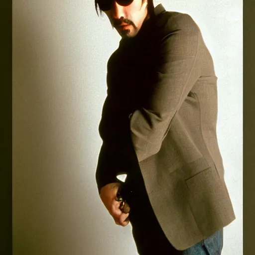 Image similar to Keanu reeves Portrait from the 90s old vintage