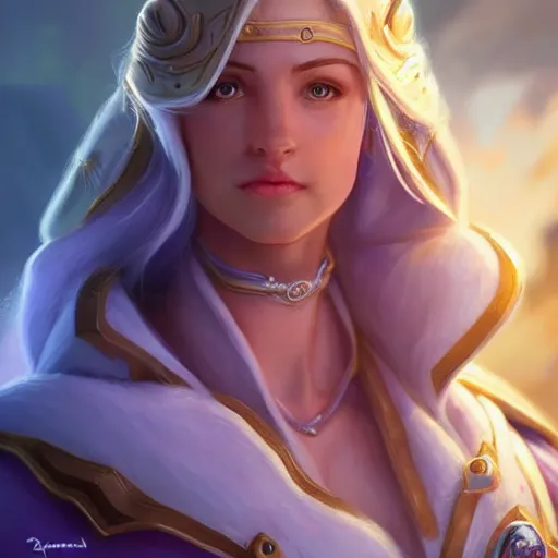 Image similar to portrait of jaina proudmoore amazing details 4 k beautiful ultra realistic sharp focus cinematic lightning highly detailed, digital painting, artstation, concept art, smooth, sharp focus, illustration sozomaika artgerm dandonfuga