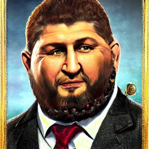 Image similar to bodyhorror portrait of ramzan kadyrov who became an ugly degraded lovecraftian monstrosity, photo - realistic, color image, 2 k, highly detailed