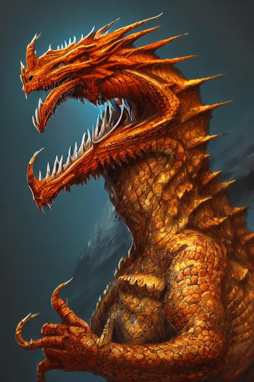 Image similar to dragon, highly detailed, d & d, fantasy, portrait, highly detailed, headshot, digital painting, trending on artstation, concept art, sharp focus, illustration, art by nils hamm