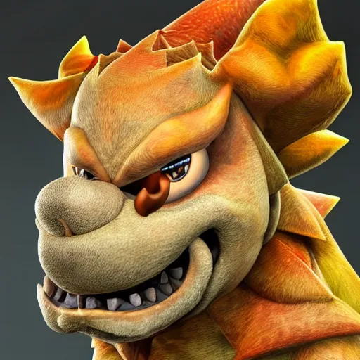 Prompt: stunning award winning hyperrealistic hdr 8 k highly detailed portrait photo of bowser as a real human