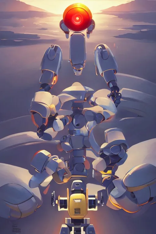 Image similar to metabots medabots medarotto medarot robot minimalist comics, behance hd by jesper ejsing, by rhads, makoto shinkai and lois van baarle, ilya kuvshinov, rossdraws global illumination ray tracing hdr radiating a glowing aura