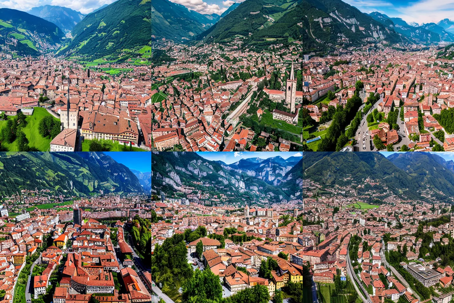 Prompt: Drone view of Bolzano