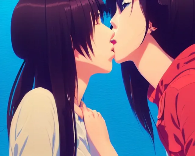 two girls kissing | very very anime!!!, fine - face, | Stable Diffusion |  OpenArt