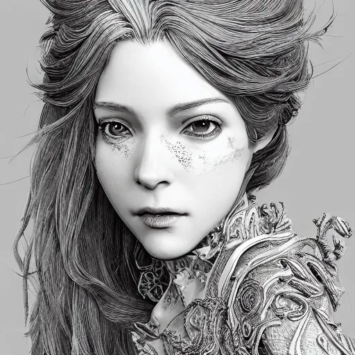 Prompt: the face of an absurdly beautiful, graceful, elegant, sophisticated mature woman of blueberries, an ultrafine hyperdetailed illustration by kim jung gi, irakli nadar, intricate linework, bright colors, octopath traveler, final fantasy, unreal engine 5 highly rendered, global illumination, radiant light, detailed and intricate environment