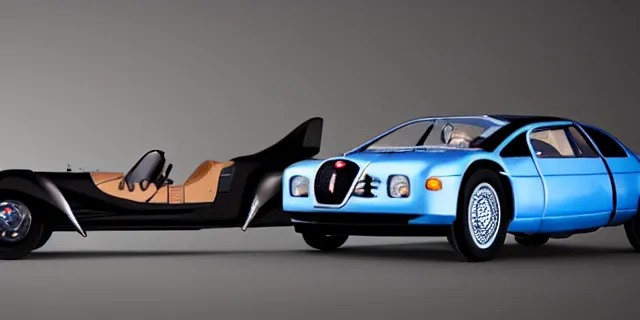 Image similar to a single bugatti type 5 7 sc atlantic and delorean hybrid, dslr, cinematic, photorealistic, hyperdetailed