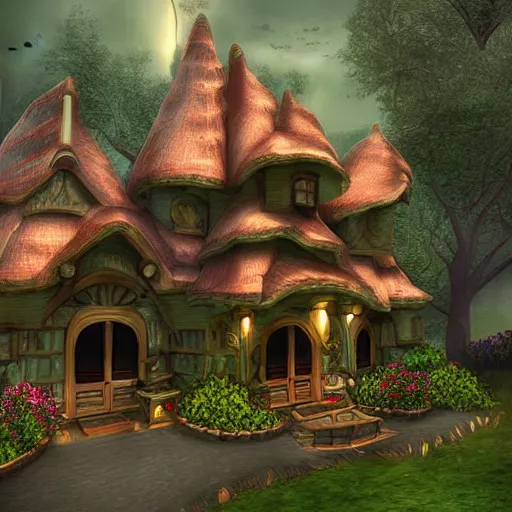 Image similar to a fantasy house, digital art