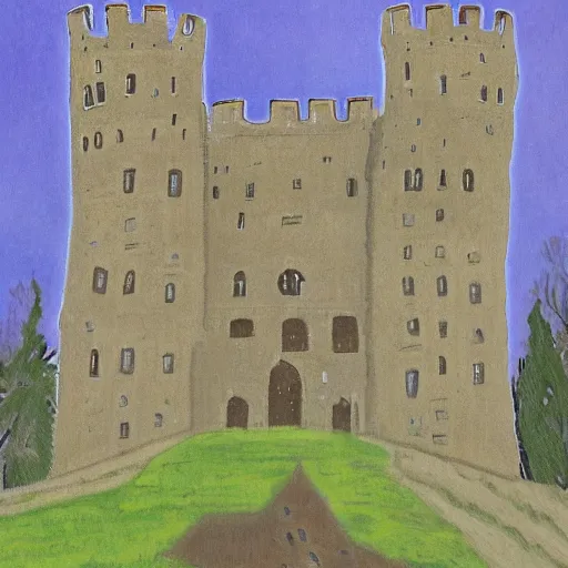 Prompt: medieval castle, by ollie johnston