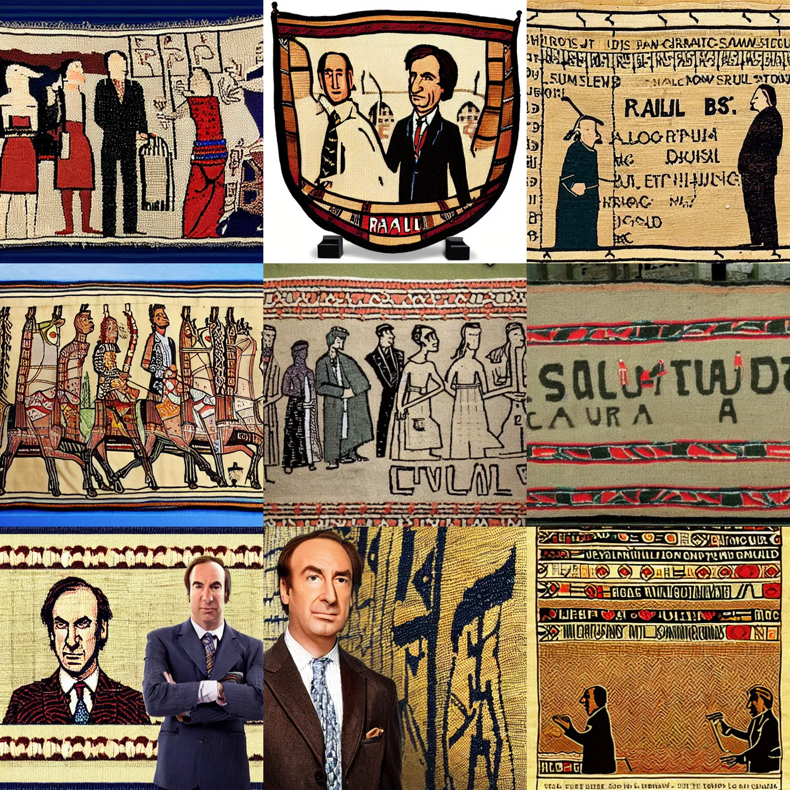 Prompt: saul goodman, bayeux tapestry