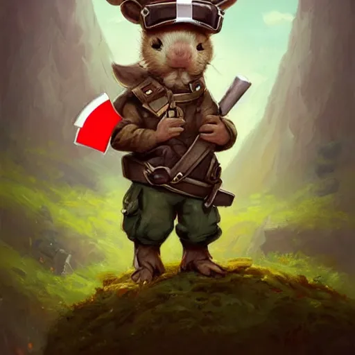 Image similar to cute little anthropomorphic Guinea Pig Field Medic, tiny, small, short, Modern Field medic with red cross, cute and adorable, pretty, beautiful, DnD character art portrait, matte fantasy painting, DeviantArt Artstation, by Jason Felix by Steve Argyle by Tyler Jacobson by Peter Mohrbacher, cinema