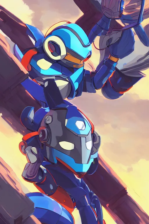 Image similar to robot ninja mask helmet megaman x zero rockman 2 0 2 2 switch game boss legacy collection fanart artsation, art gta 5 comics, behance hd by jesper ejsing, by rhads, makoto shinkai and lois van baarle, ilya kuvshinov, rossdraws global illumination ray tracing