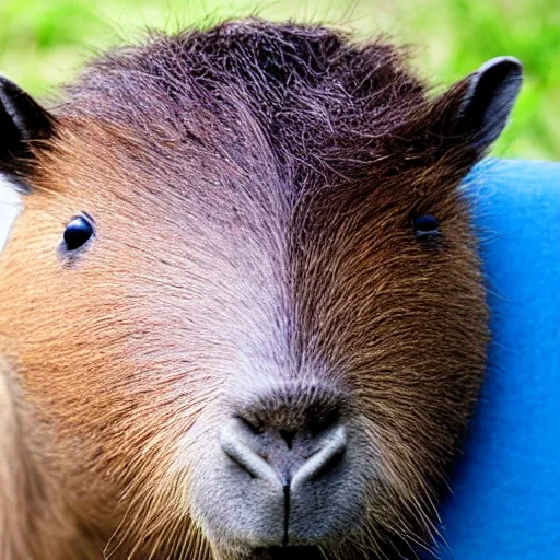 Prompt: human with head of capybara