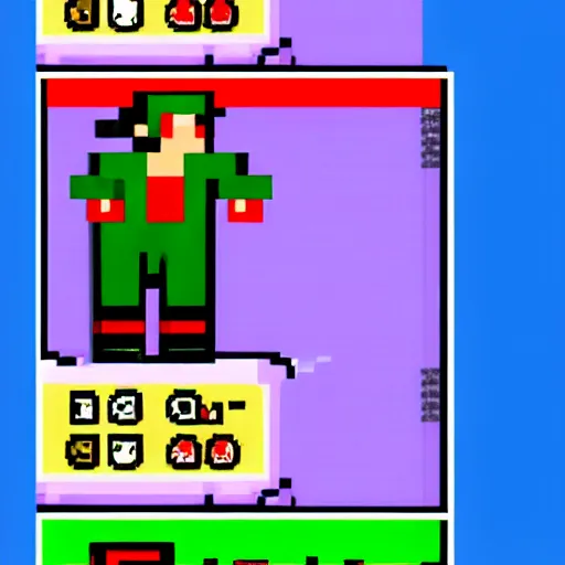 Prompt: trump as 8 - bit nintendo character sprite screenshot