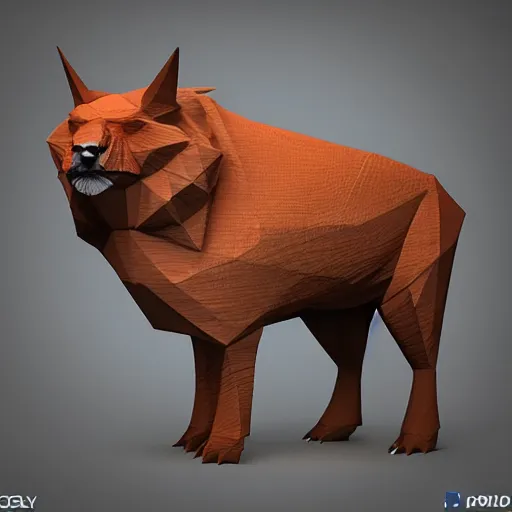 Image similar to low-poly animal 3d model pack, cgsociety, octane render