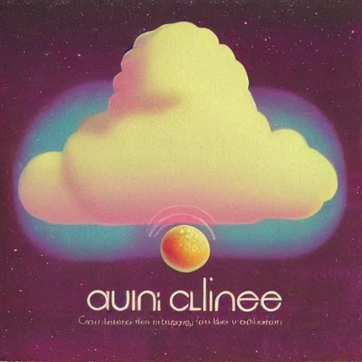 Prompt: 8 0 s new age album cover depicting a fluffy pink cloud in the shape of a hamburger, very peaceful mood