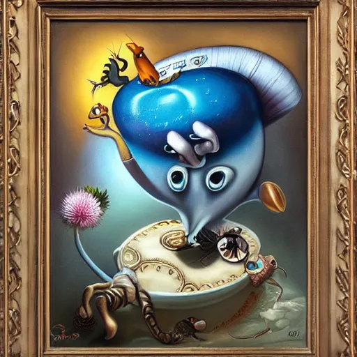 Image similar to surrealism by Greg Craola Simkins , masterpiece