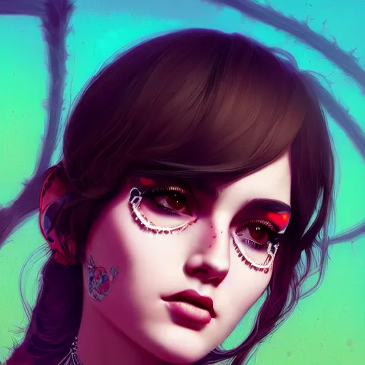 Image similar to a portrait of a beautiful punkrock gypsy, art by ilya kuvshinov and wlop and artgerm and josan gonzalez, digital art, highly detailed, intricate, sharp focus, trending on artstation hq, deviantart, pinterest, unreal engine 5, 4 k uhd image