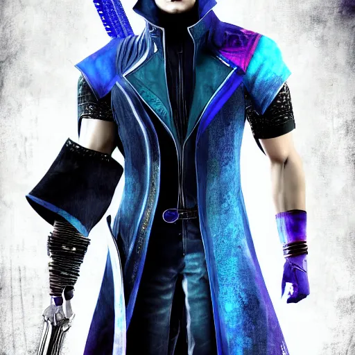 Image similar to vergil from dmc 5 digital art