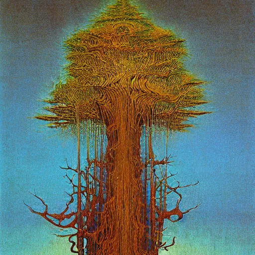 Image similar to 1 9 7 0's hovering psychedlic country height retriever liquor cedar tree copper, by benoit b. mandelbrot and beksinski and albrecht durer, smooth, detailed painting, abstract