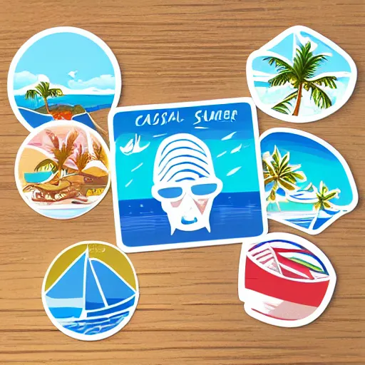 Image similar to coastal summer vacation icon sticker set