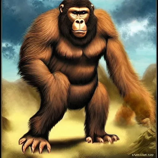 Image similar to phoenix breed with gorilla, concept