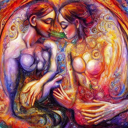 Prompt: ⛪ abstract figurative art, lovers eat, josephine wall, dreamy, muted, pastel colors