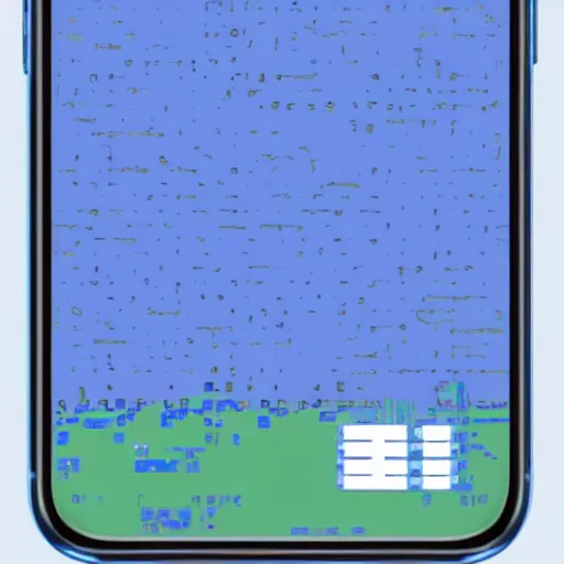 Image similar to an Iphone with bluescreen, pixelart