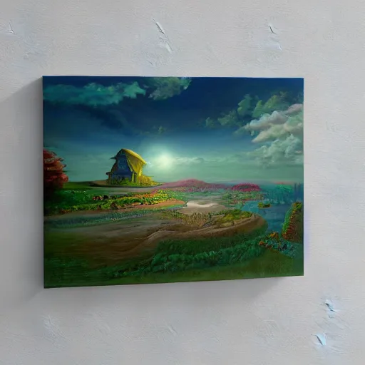 Prompt: a painting seen only in a dreams, 3d render