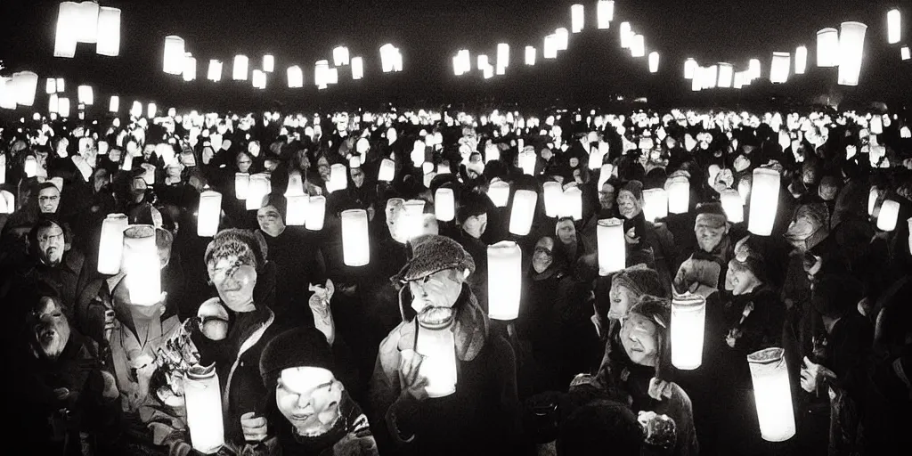 Image similar to “ traditional lantern ceremony, festival. photograph. award winning. cinema still. black and white. ”