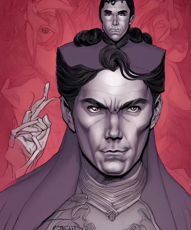 Image similar to a ( fantasy comic ) ( cover art ) portrait of a king who looks like ( johnny carson ), digital illustration by jenny frison and sana takeda and kentaro miura, fine inking lines, dnd, highly detailed!, hd, 4 k, trending on artstation