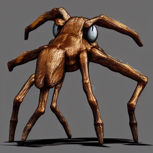 Prompt: cyclops minature spider horse with 8 legs, trending on artstation, scary