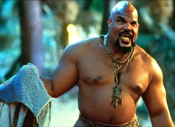 Image similar to film still of sinbad as kazaam in the movie kazaam 1 9 9 6